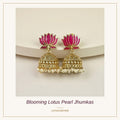 Blooming Lotus Pearl Jhumkas