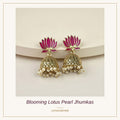 Blooming Lotus Pearl Jhumkas