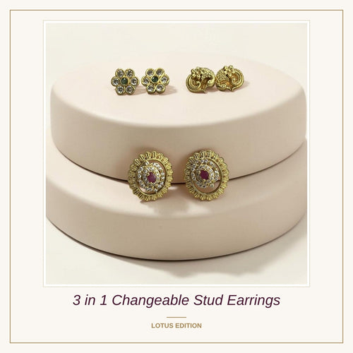 3 in 1 Changeable Stud Earrings