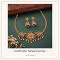 Gold Finish Temple Earrings