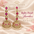 Ruby Pearl Jhumkas