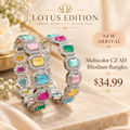 Multicolor CZ AD Rhodium Bangles