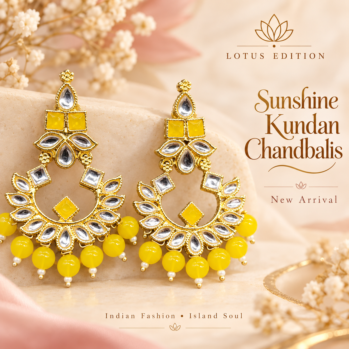 Sunshine Kundan Chandbalis