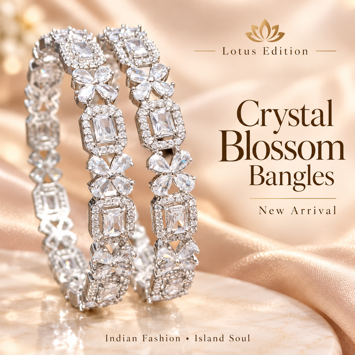Crystal Blossom Bangles