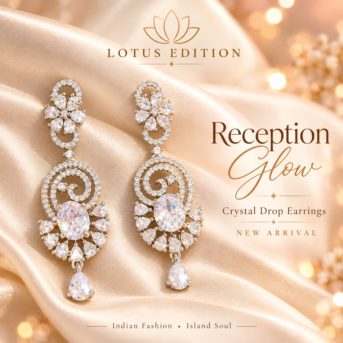 Reception Glow Crystal Drop Earrings