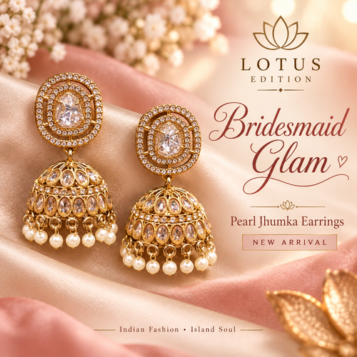Bridesmaid Glam Pearl Jhumkas