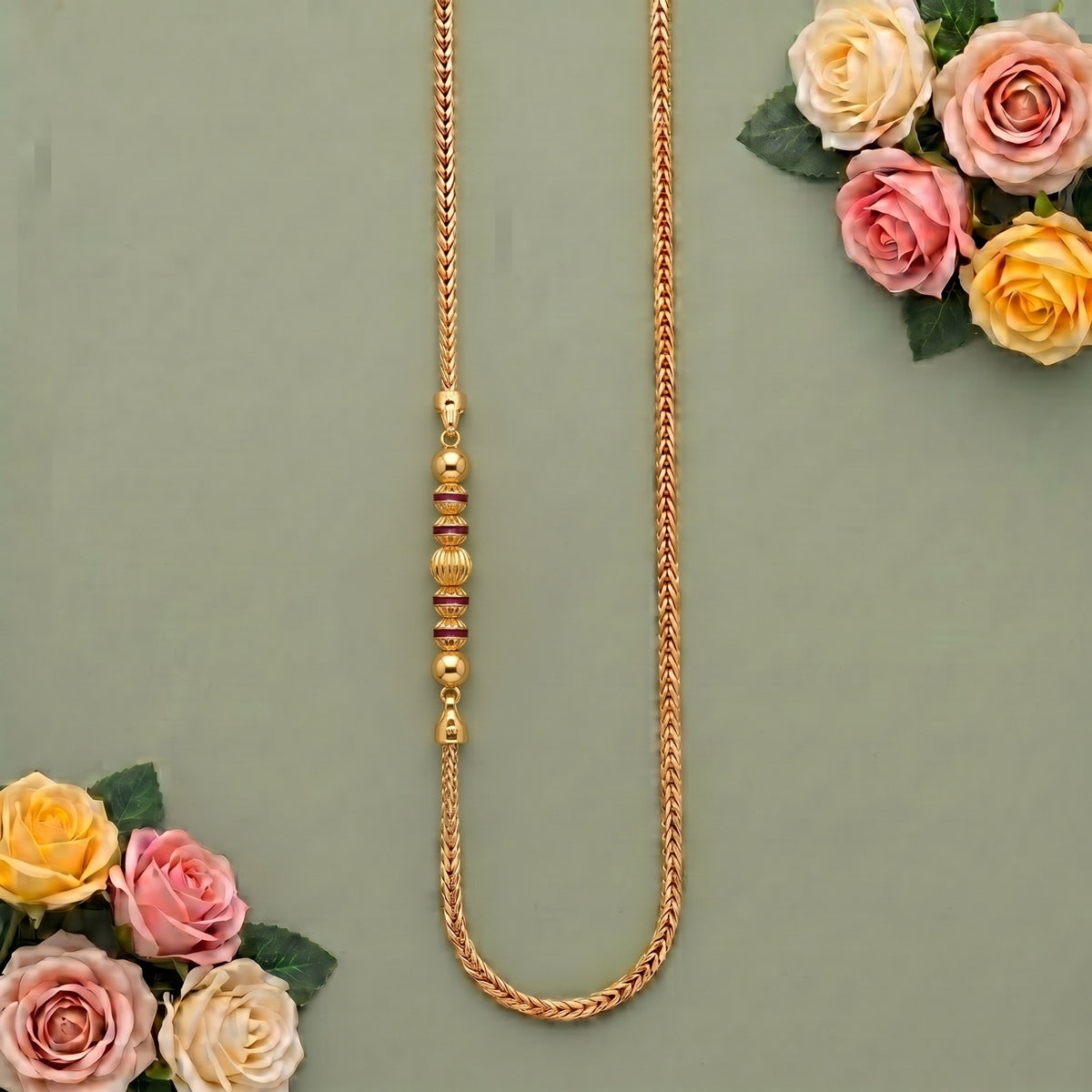 Traditional Mugappu Long Chain, 24 inch