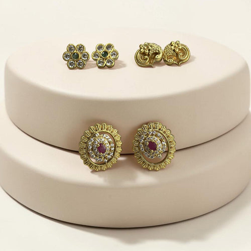 3 in 1 Changeable Stud Earrings