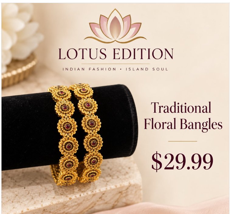 Traditional floral bangles
