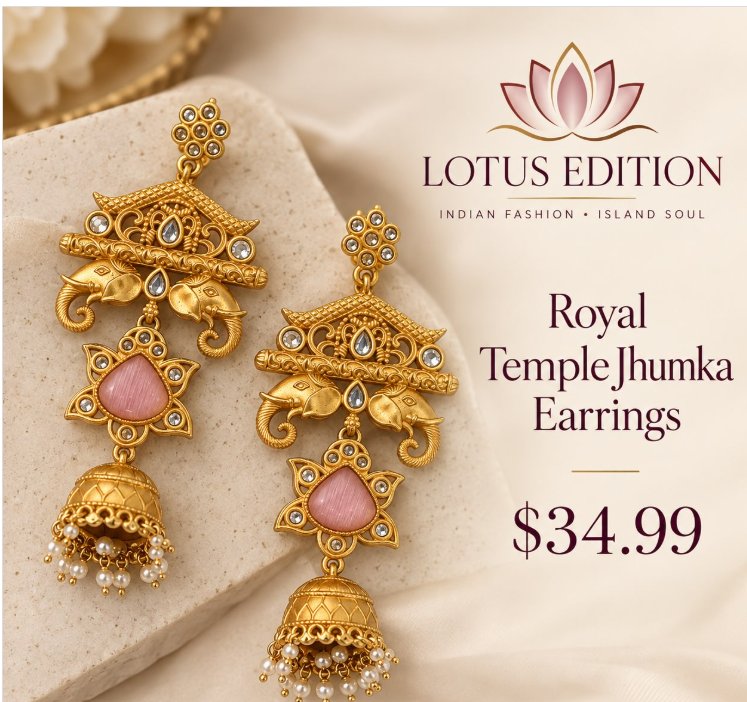 Royal temple jhumka earrings
